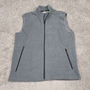 Clique Mens Gray Full Zip Fleece‎ Vest Mock Neck Large L/G L07400